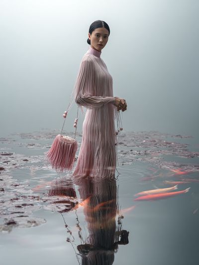Elegant Woman in Pink Dress