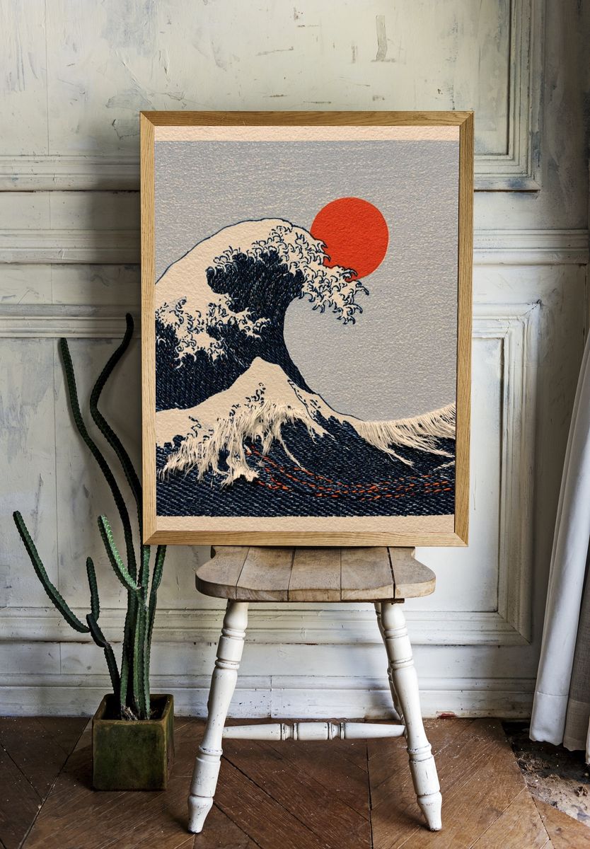 Great Wave Japanese Print Poster. — room view 1
