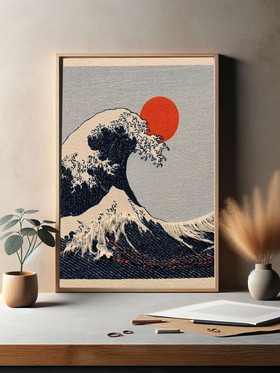 Great Wave Japanese Print Poster. — room view 2