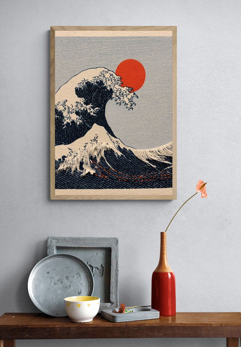 Great Wave Japanese Print Poster. — room view 3