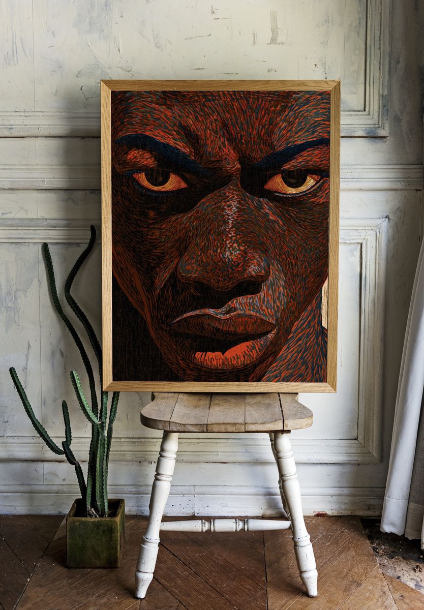 Abstract Face Portrait Print. — room view 1