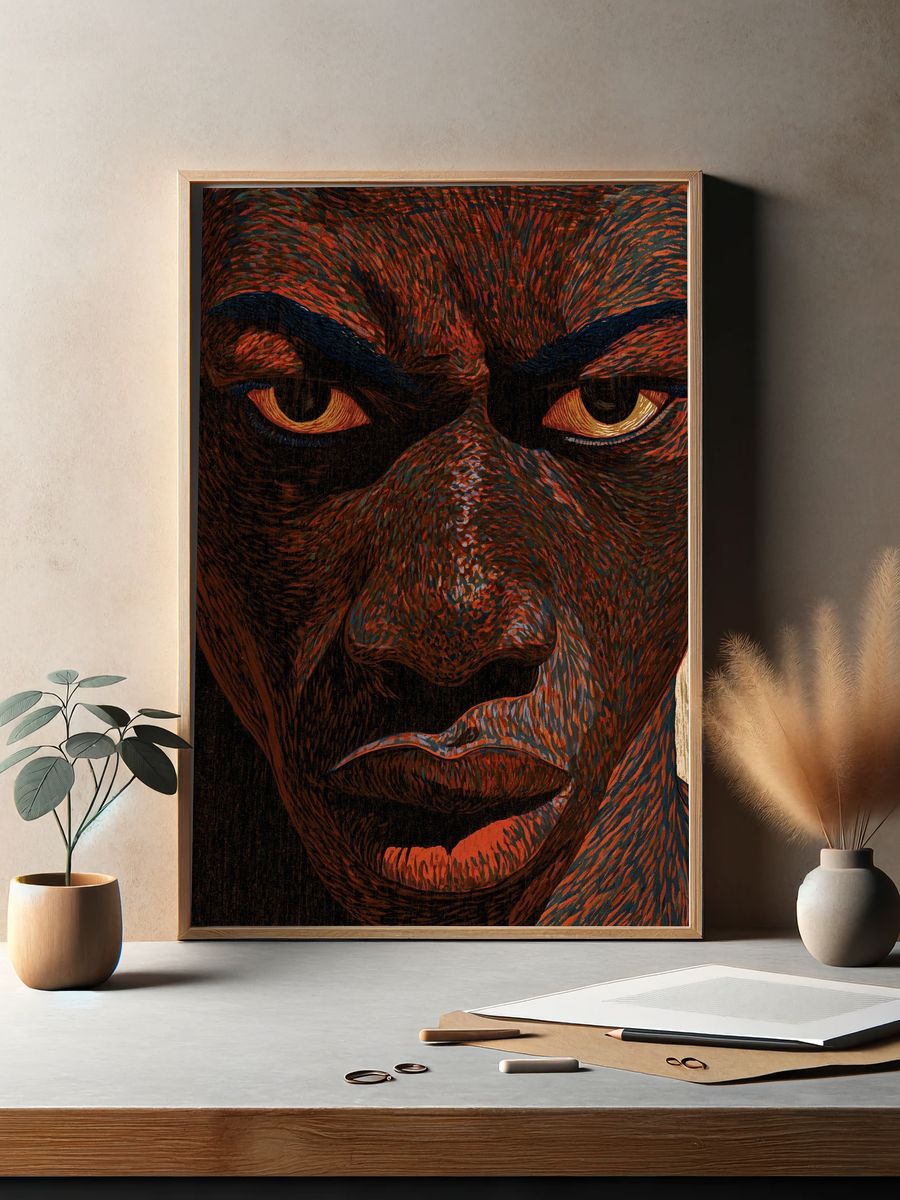 Abstract Face Portrait Print. — room view 2