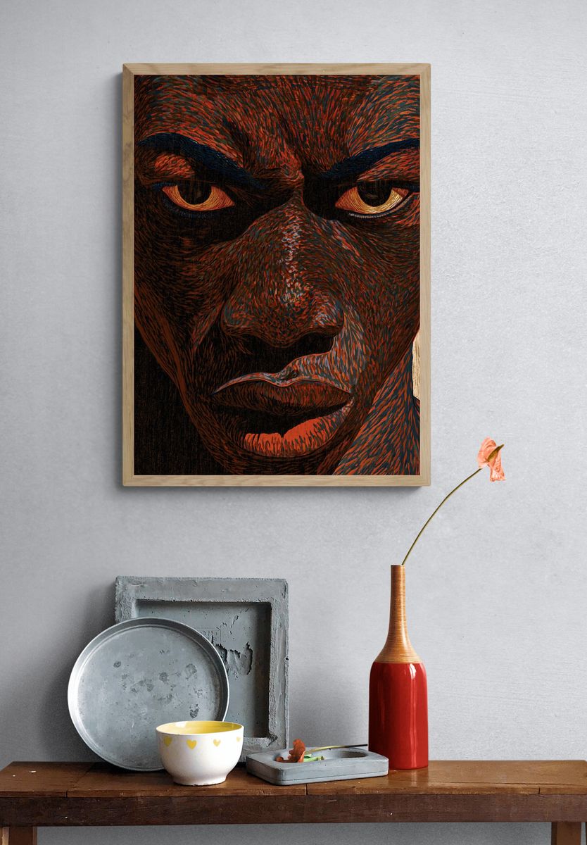 Abstract Face Portrait Print. — room view 3