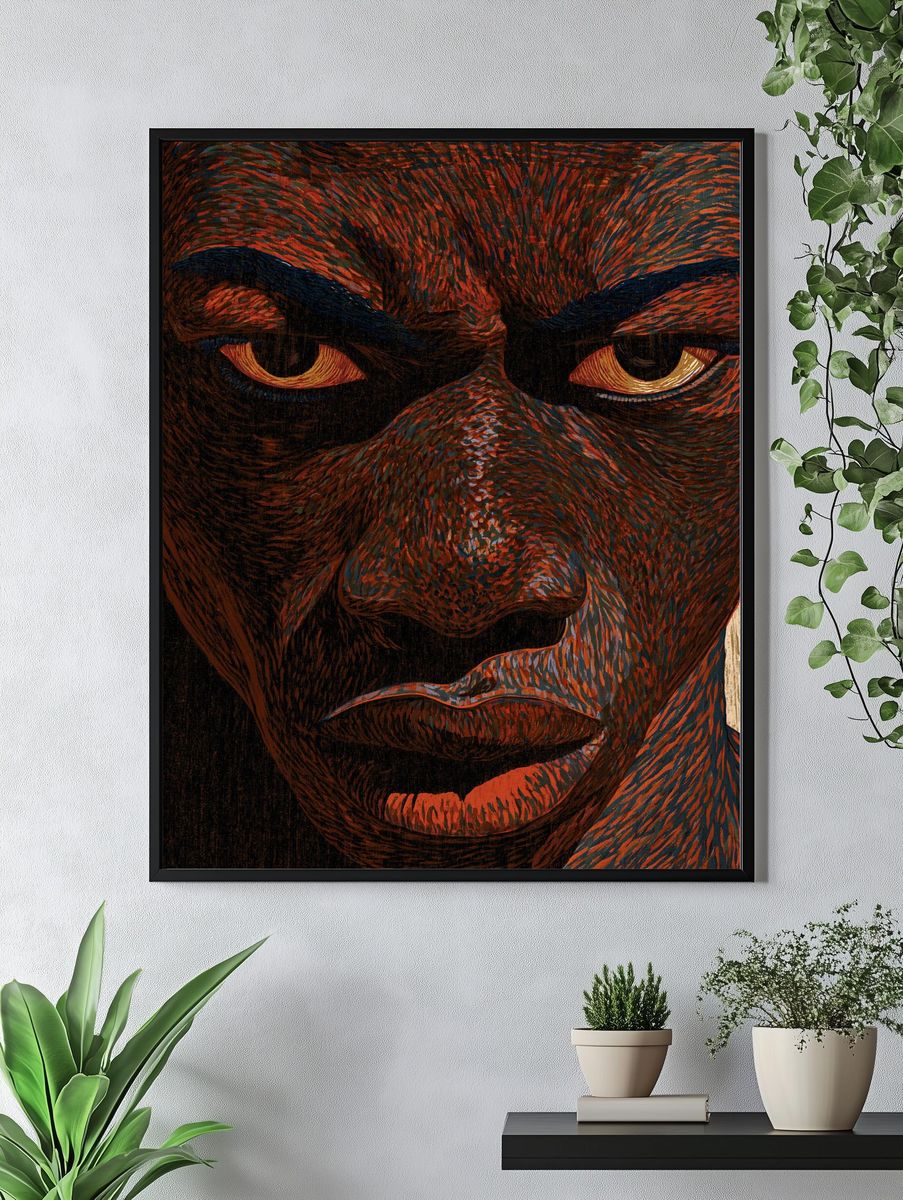 Abstract Face Portrait Print. — room view 4