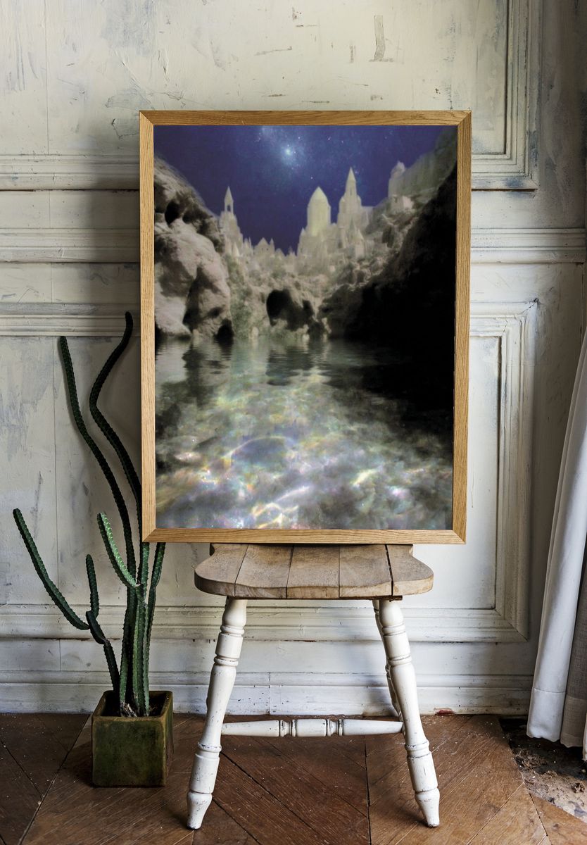 Mystical Underwater City — Fine Art Print room preview
