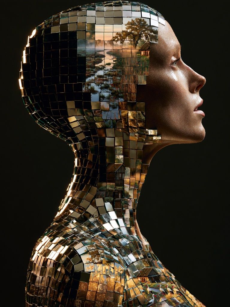 Mosaic Portrait Fine-Art Poster. poster — fine-art art