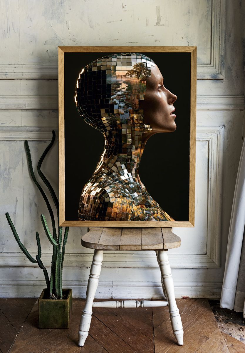 Mosaic Portrait Fine-Art Poster. — room view 1