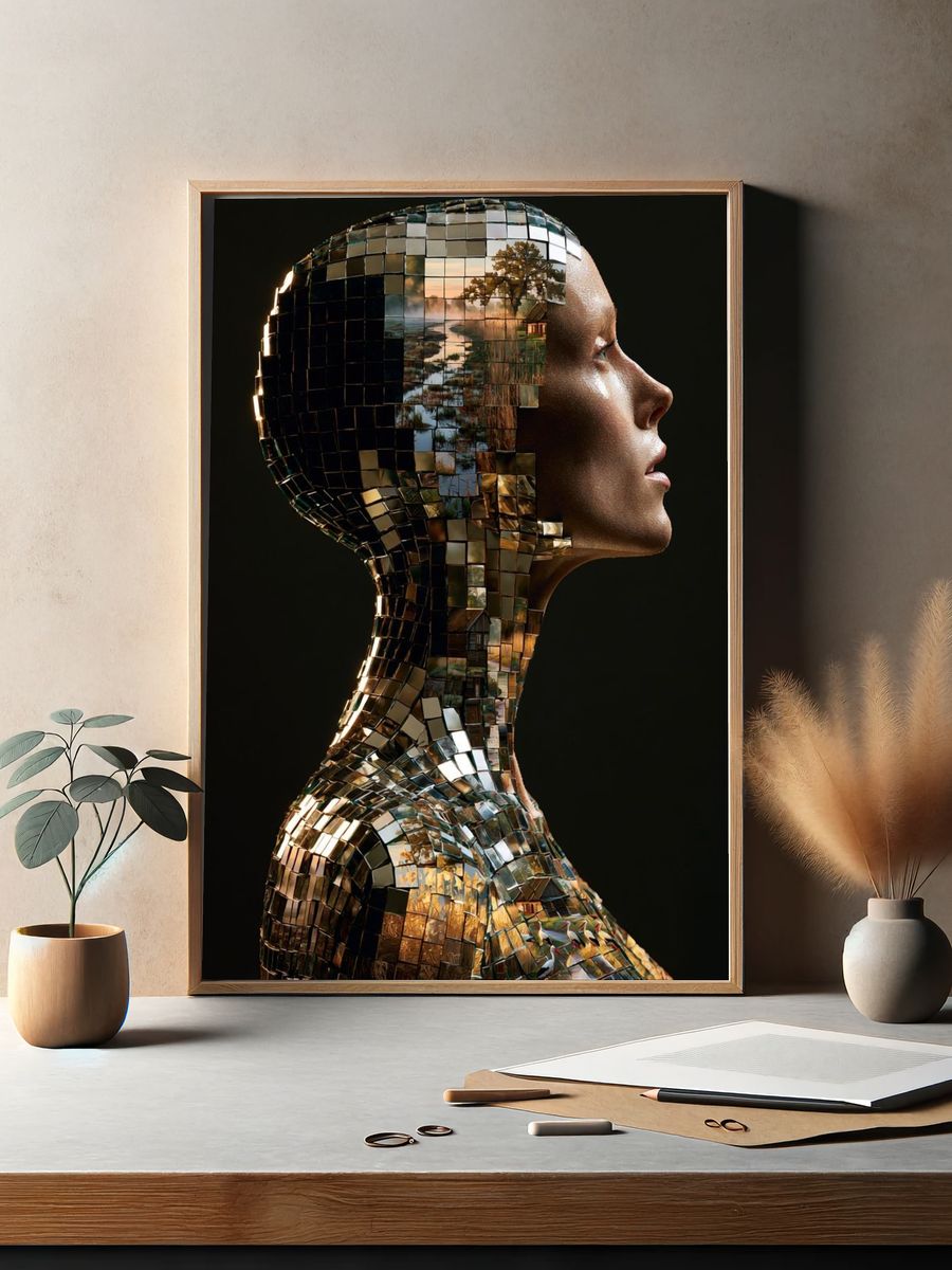 Mosaic Portrait Fine-Art Poster. — room view 2