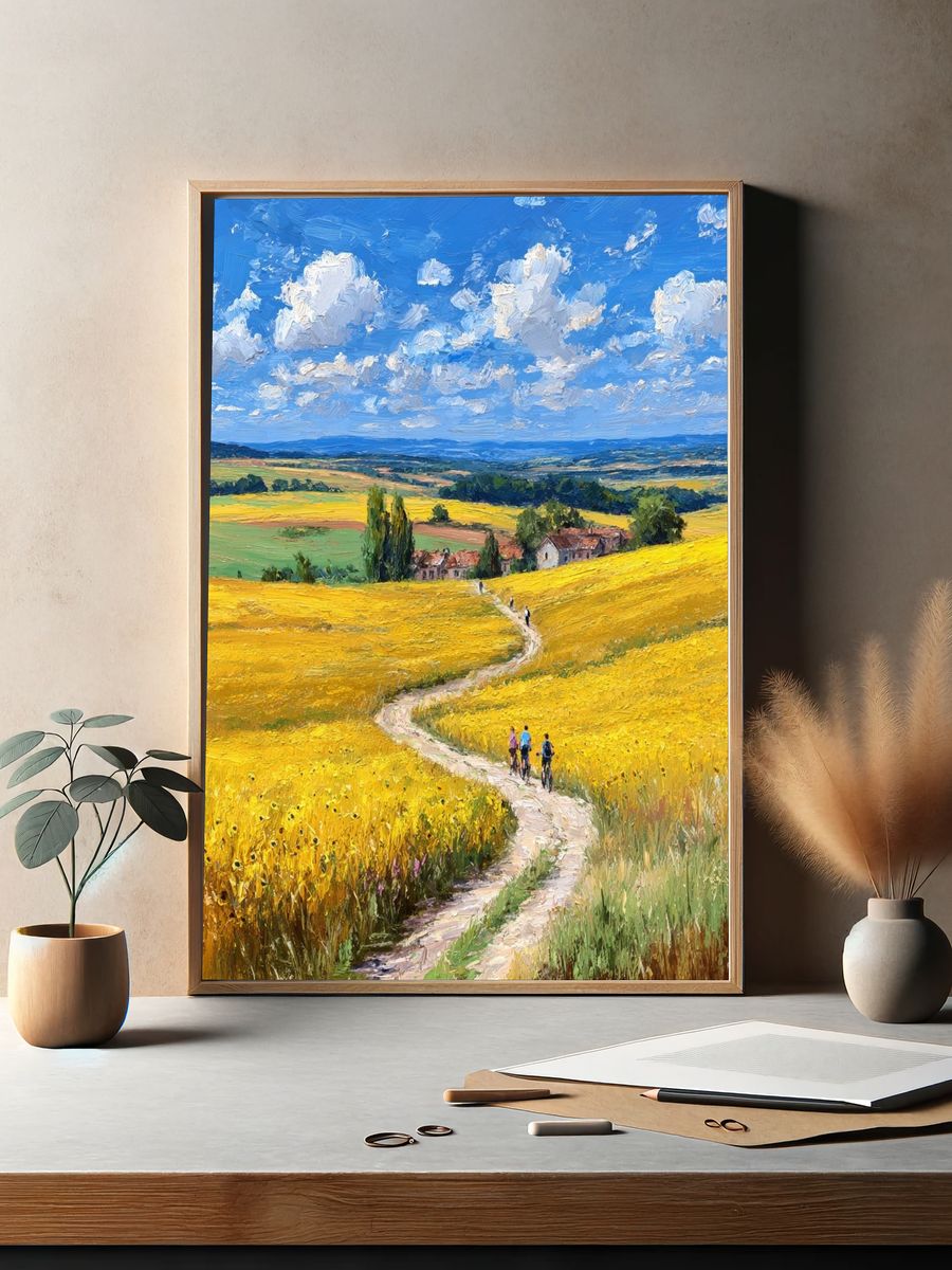 Sunny Meadow Path — Fine Art Print. — room view 2