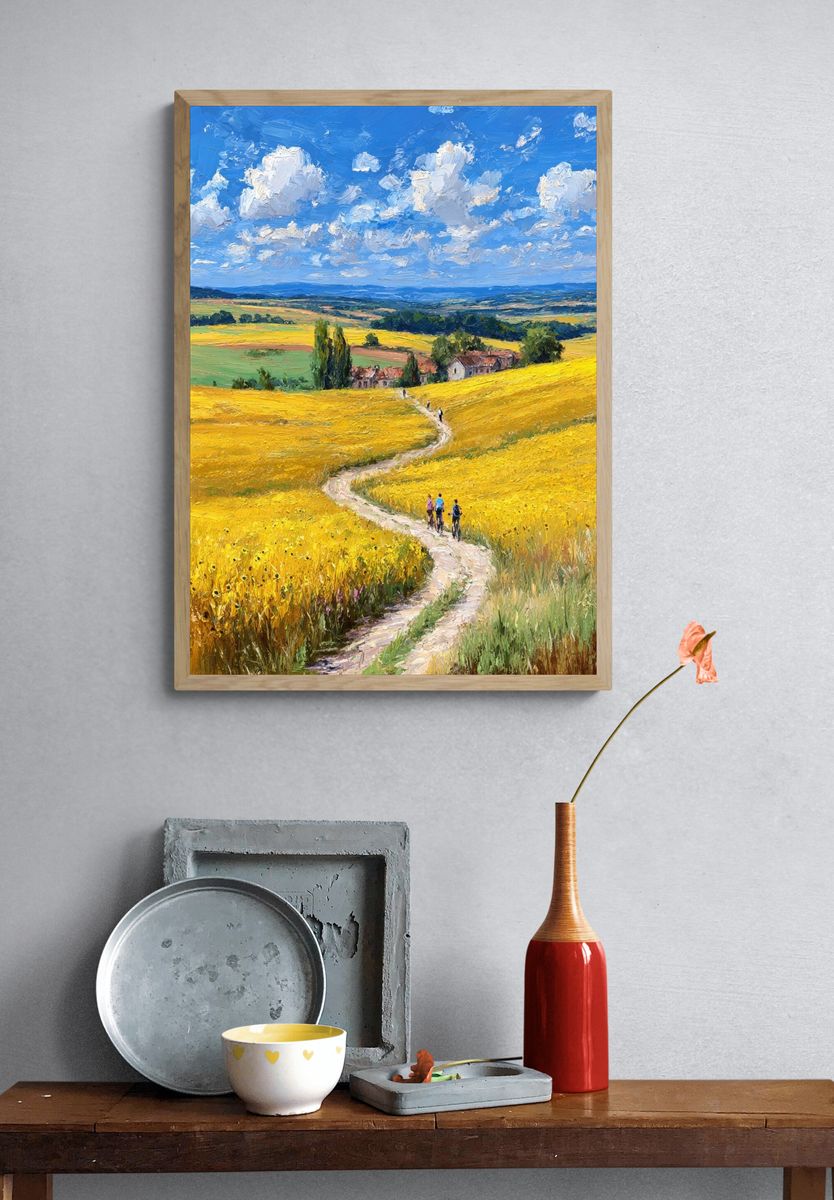 Sunny Meadow Path — Fine Art Print. — room view 3