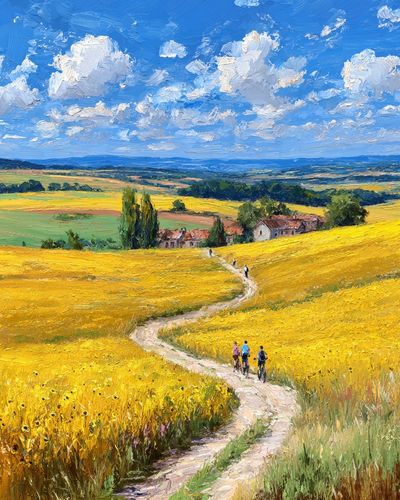 Sunny Meadow Path — Fine Art Print. poster