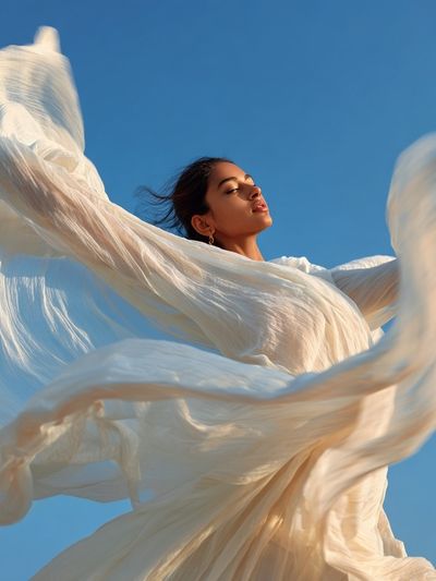 Flowing Silk Portrait Print. poster print