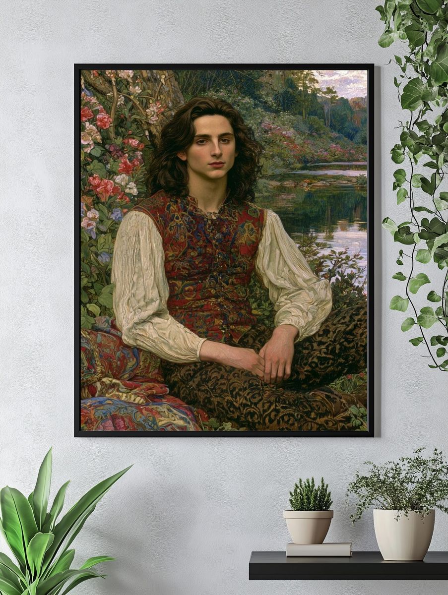 Pre-Raphaelite Garden Portrait Print. — room view 4