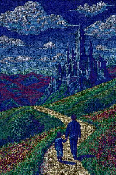 Emerald Path to the Castle Print. poster