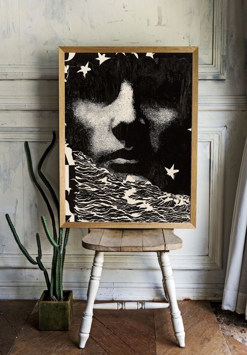 Starry Night Portrait — Fine Art Print. room preview