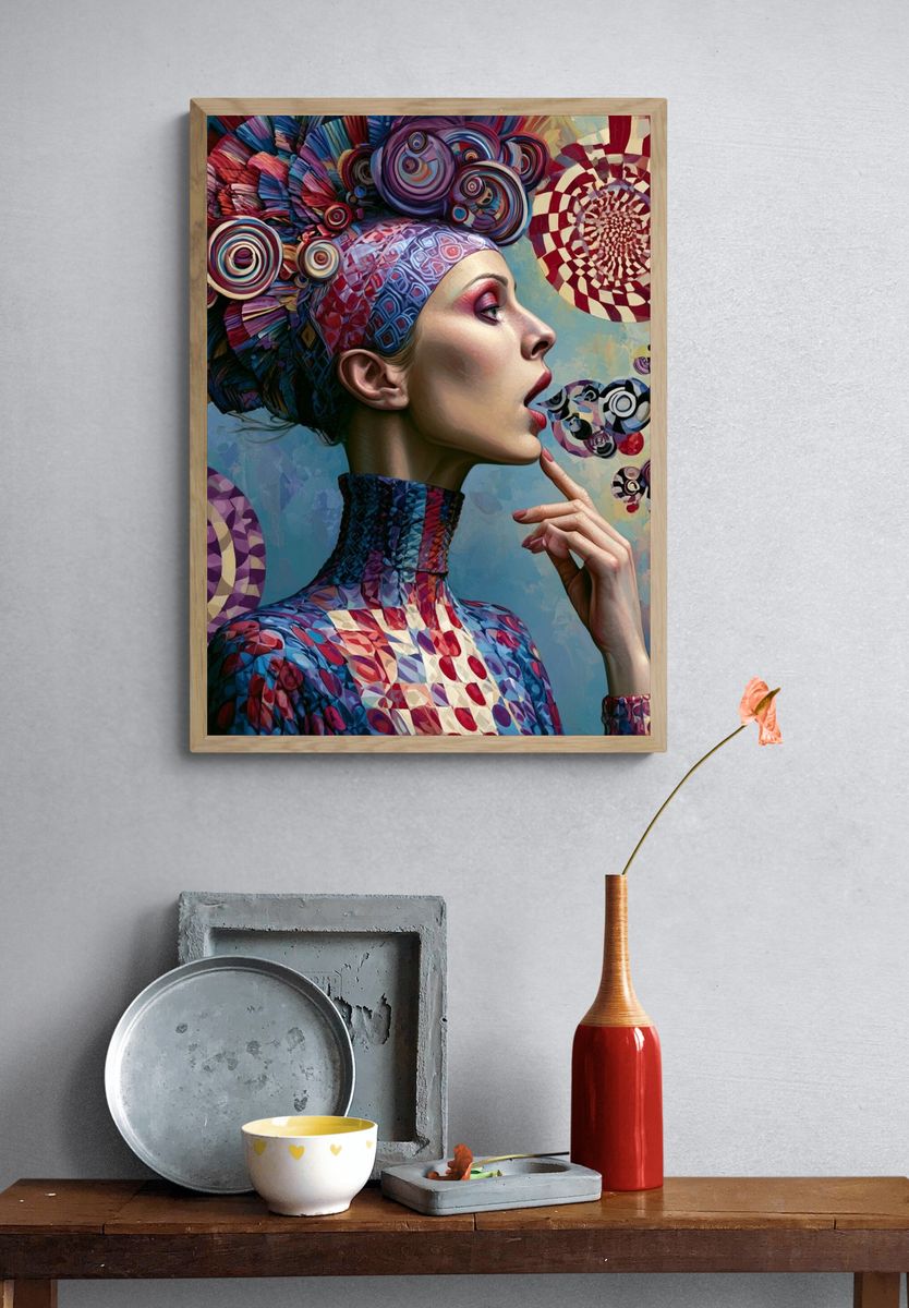 Surreal Fashion Portrait Poster. — room view 3