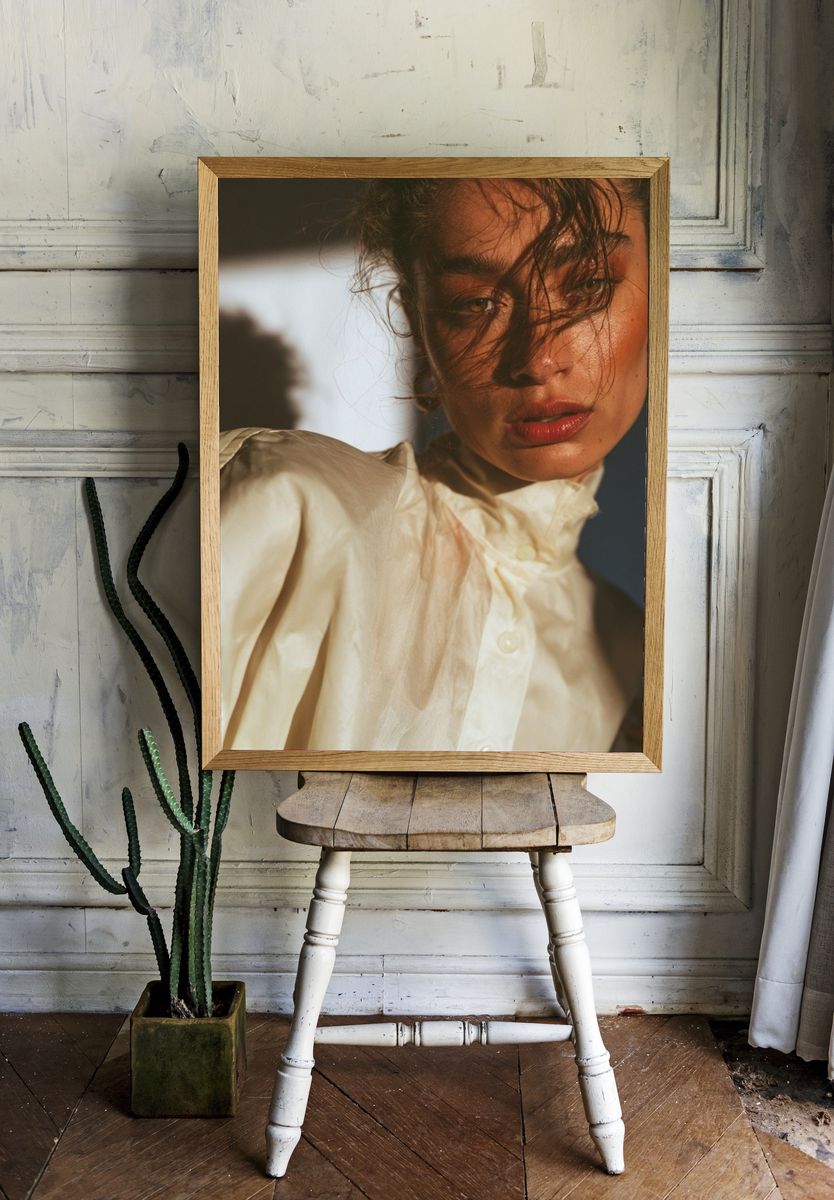 Moody Fashion Portrait Poster. — room view 1