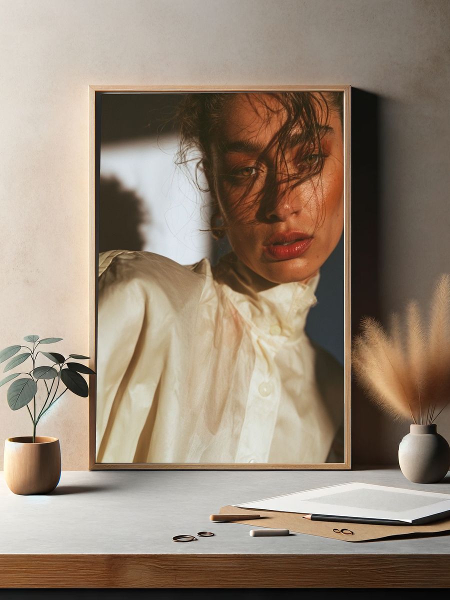 Moody Fashion Portrait Poster. — room view 2