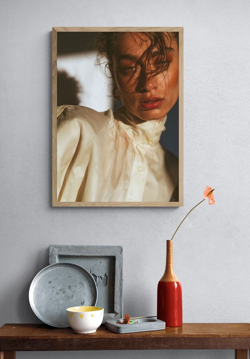 Moody Fashion Portrait Poster. — room view 3