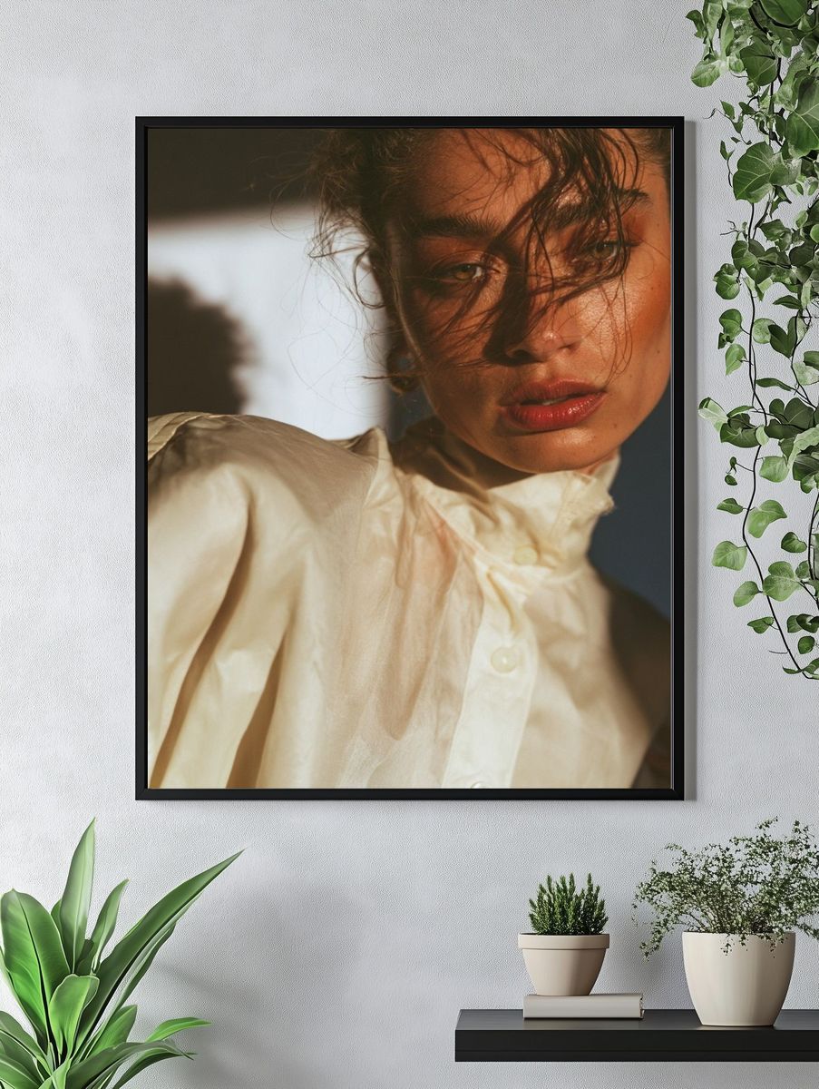 Moody Fashion Portrait Poster. — room view 4