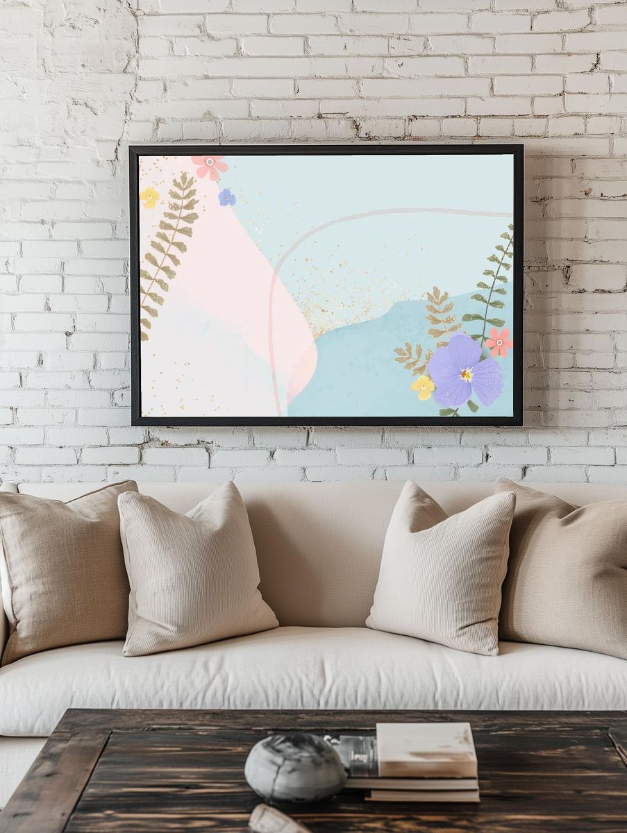 Floral Abstract Art Poster room preview