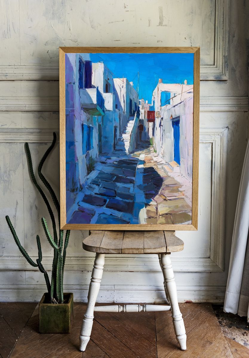 Mediterranean Alleyway — Fine Art Print room preview