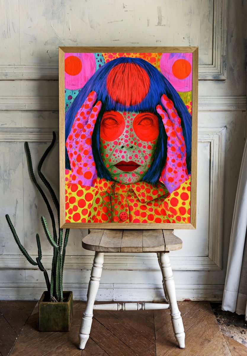 Psychedelic Portrait Pop-Art Poster. — room view 1