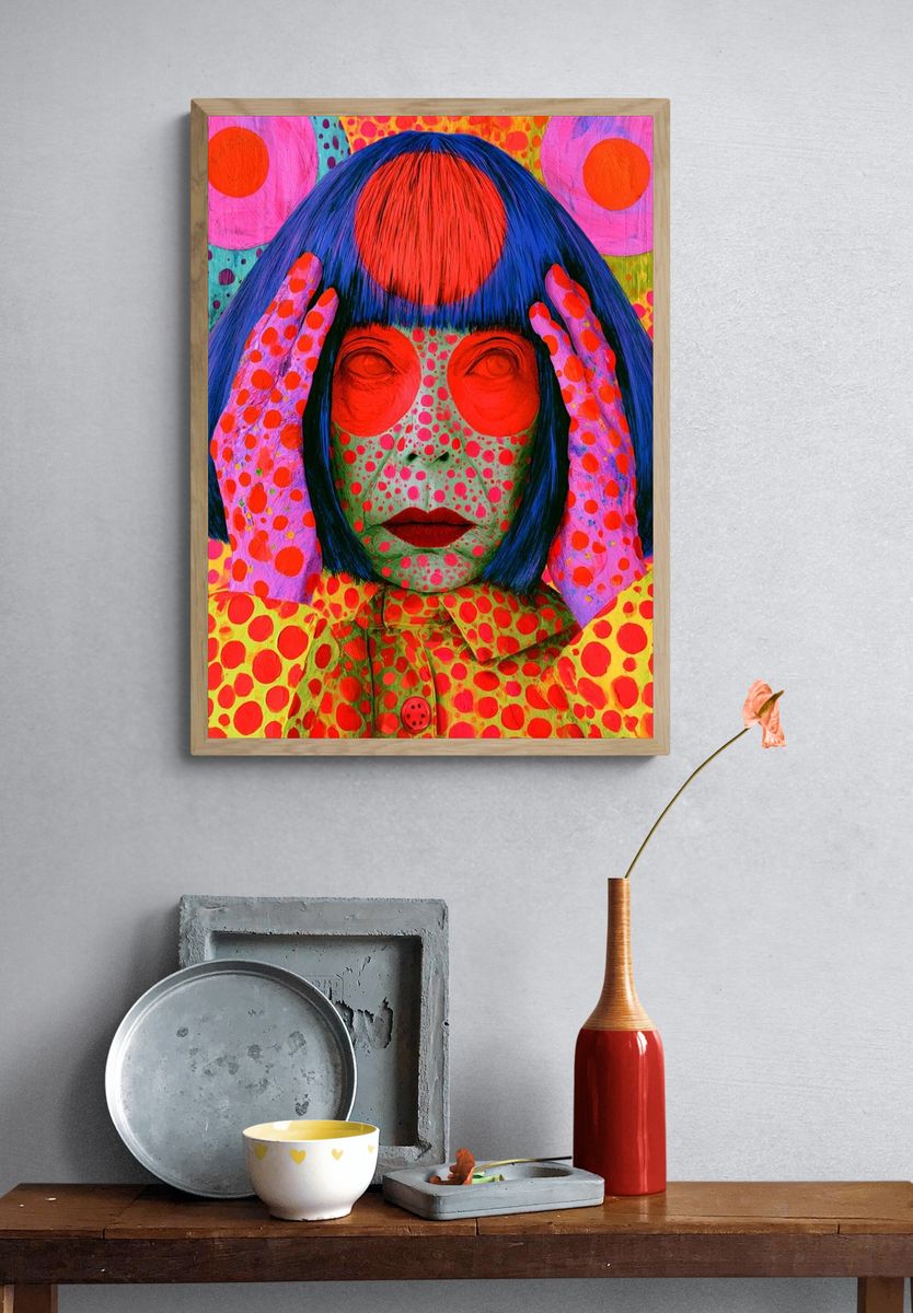 Psychedelic Portrait Pop-Art Poster. — room view 3