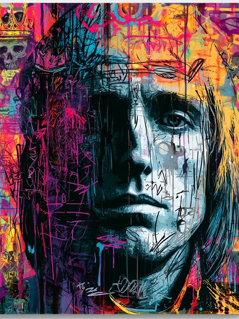 Graffiti Portrait Pop-Art Poster. poster detail