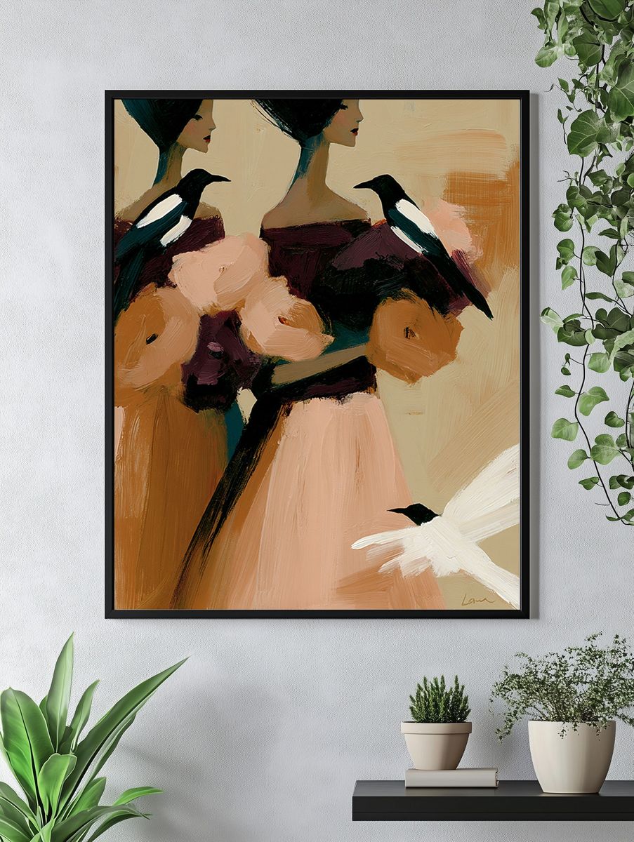 Elegant Bird Portrait Fine-Art Poster. — room view 4