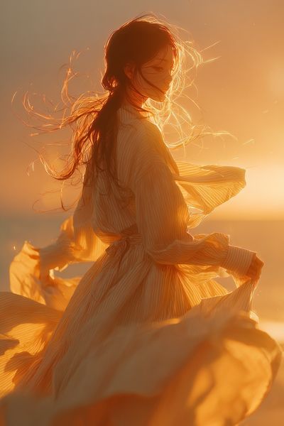 Woman in Flowing Dress — Fine Art Print. poster print
