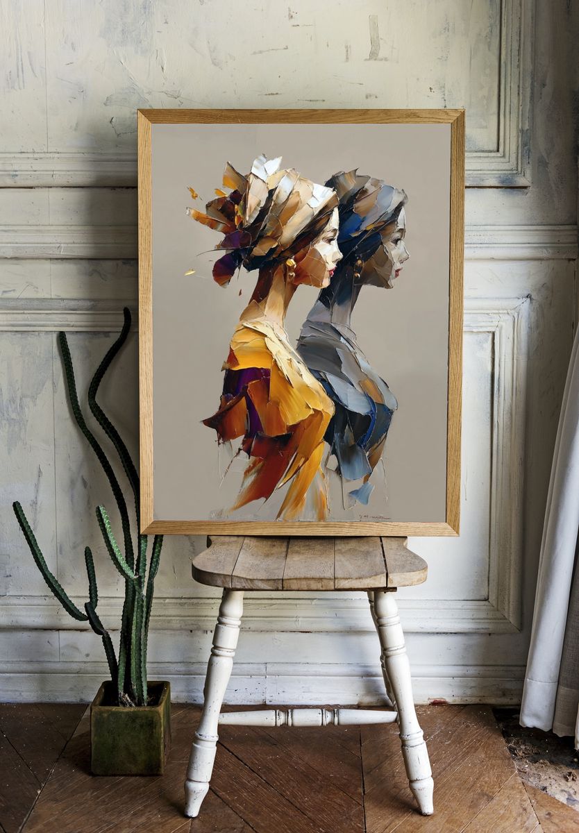 Abstract Women Profile Poster. — room view 1