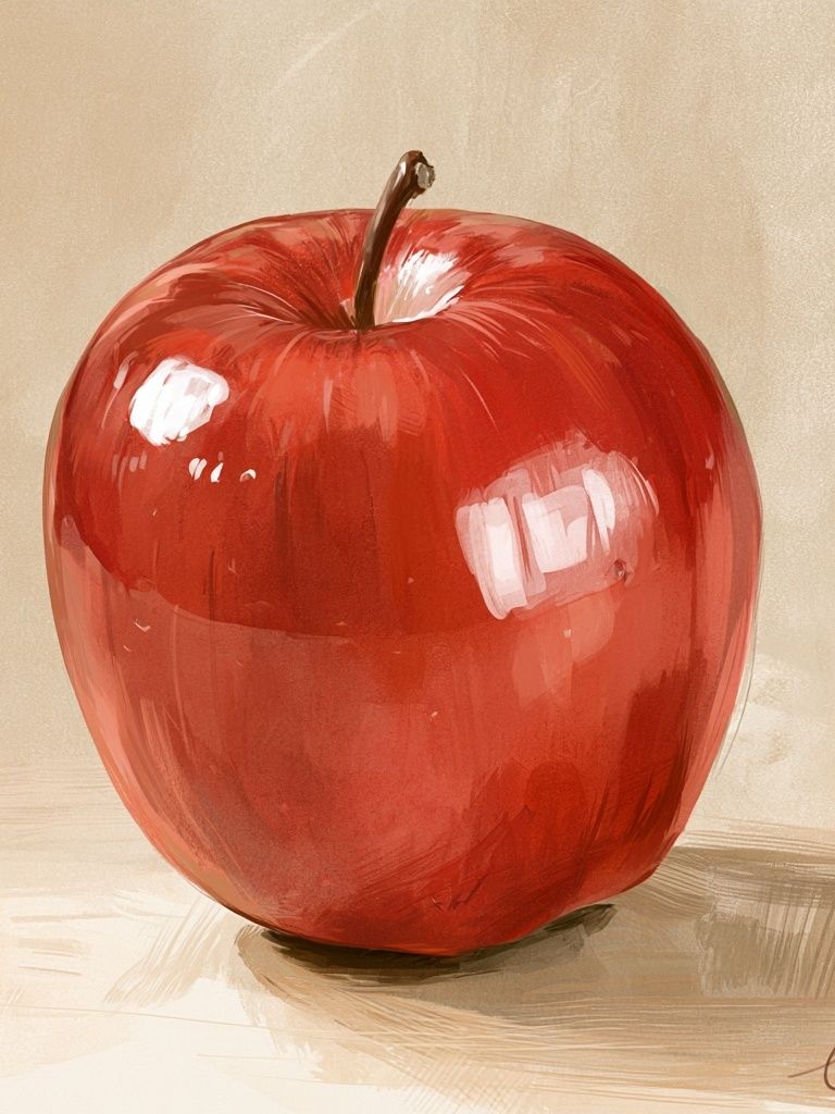 Red Apple Still Life Print. poster detail