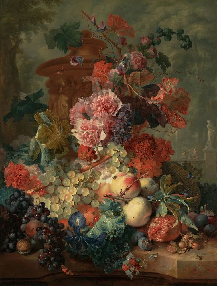 Fruit and Flowers Still Life — Fine Art Print. poster — fine-art art
