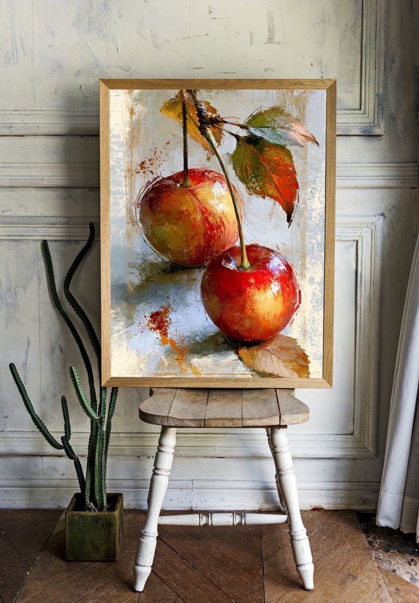 Cherry Still Life Fine-Art Poster. room preview