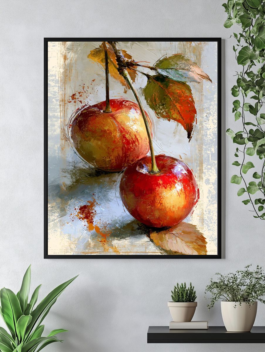 Cherry Still Life Fine-Art Poster. — room view 4
