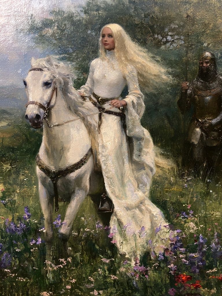 White Rider Fantasy Painting Poster. poster — fine-art art