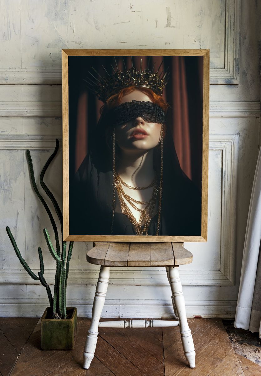 Crowned Figure — Fine Art Print. room preview