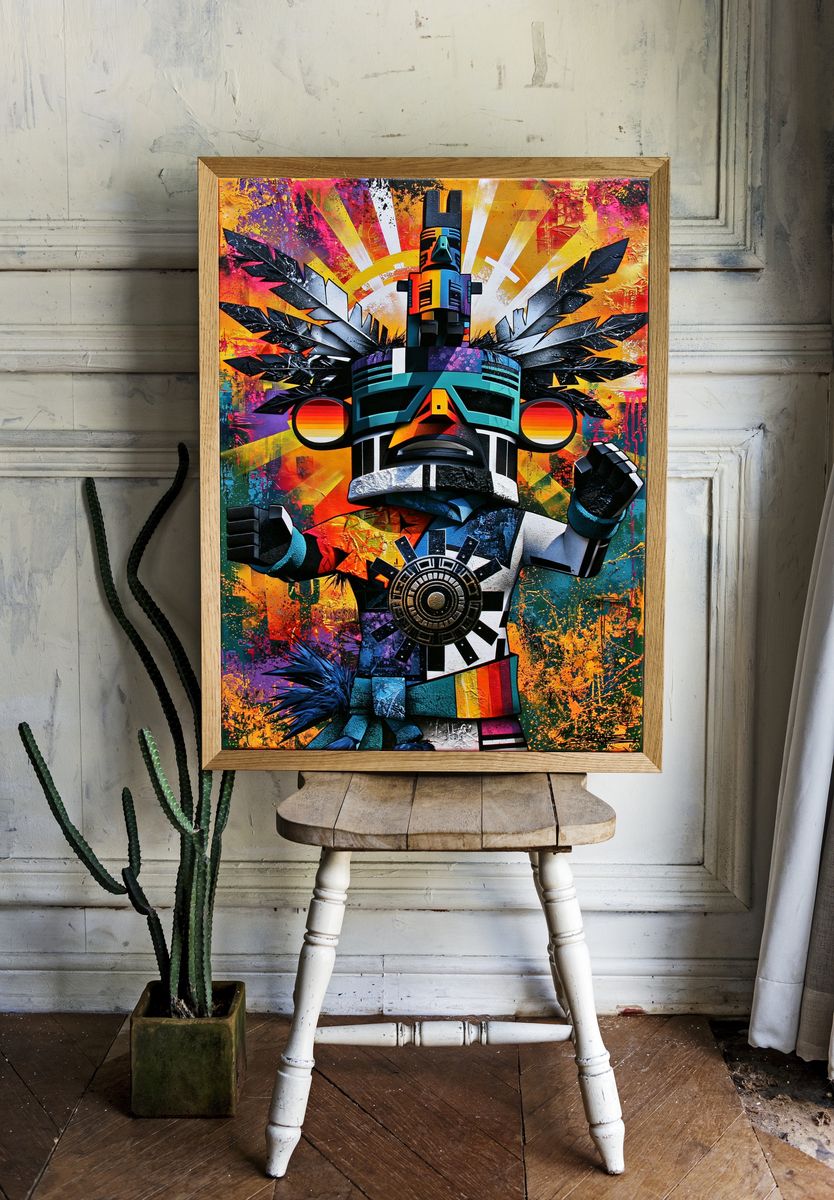 Totem Mask Pop-Art Poster. — room view 1