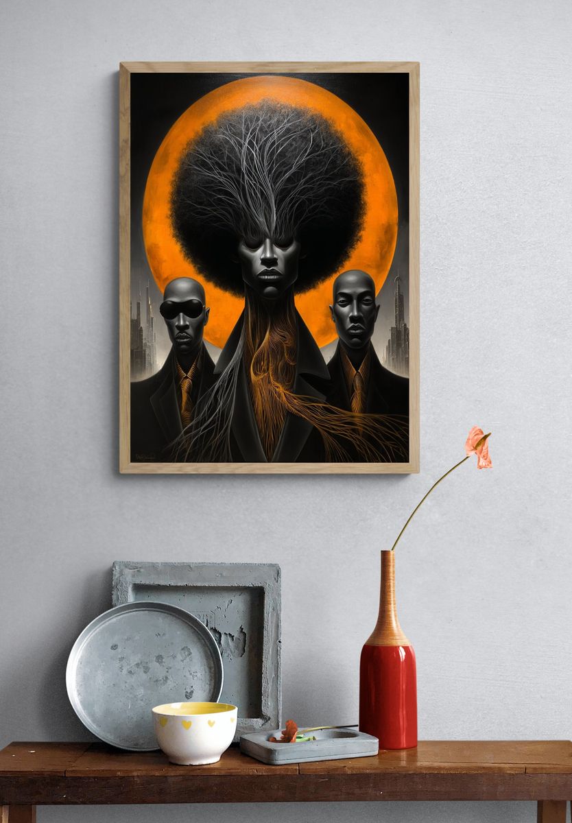 Urban Afrocentric Portrait — Fine Art Print. — room view 3