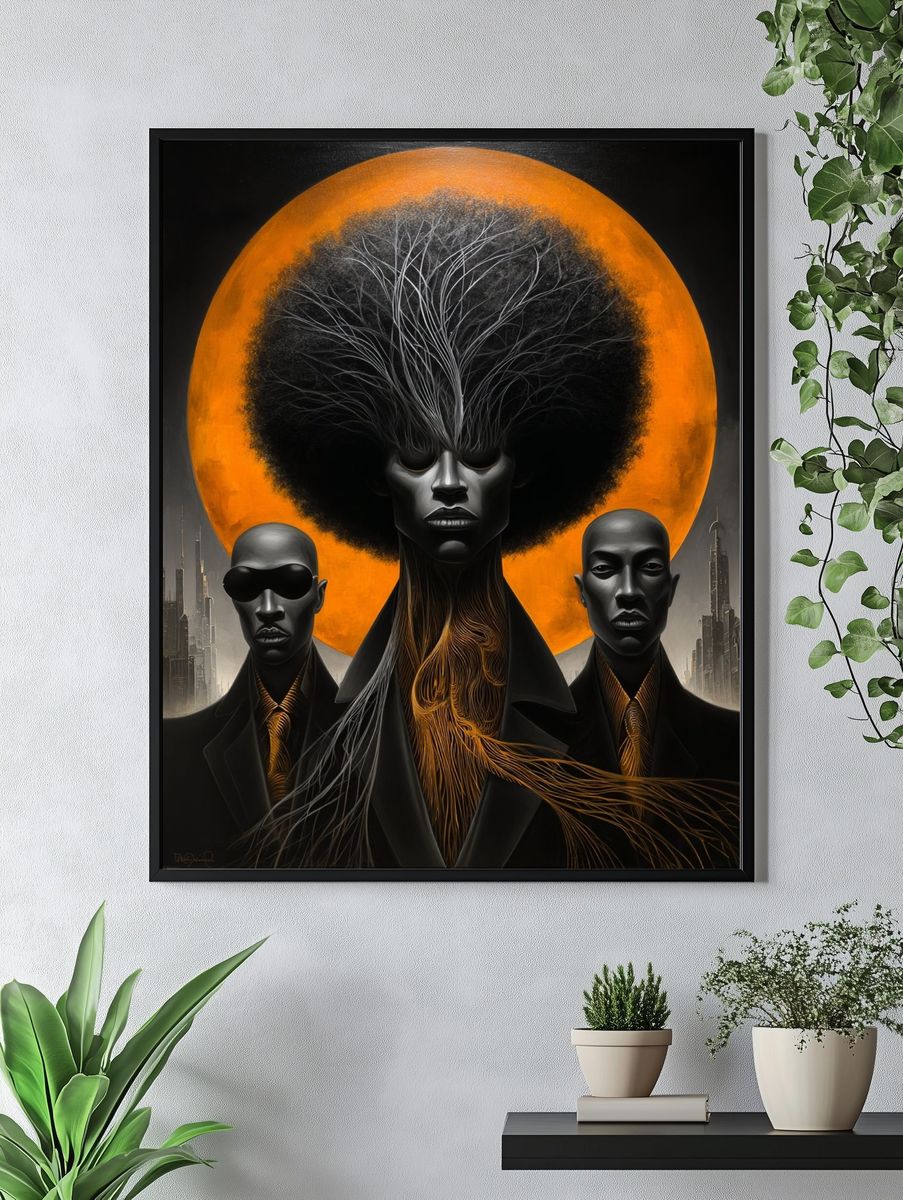 Urban Afrocentric Portrait — Fine Art Print. — room view 4