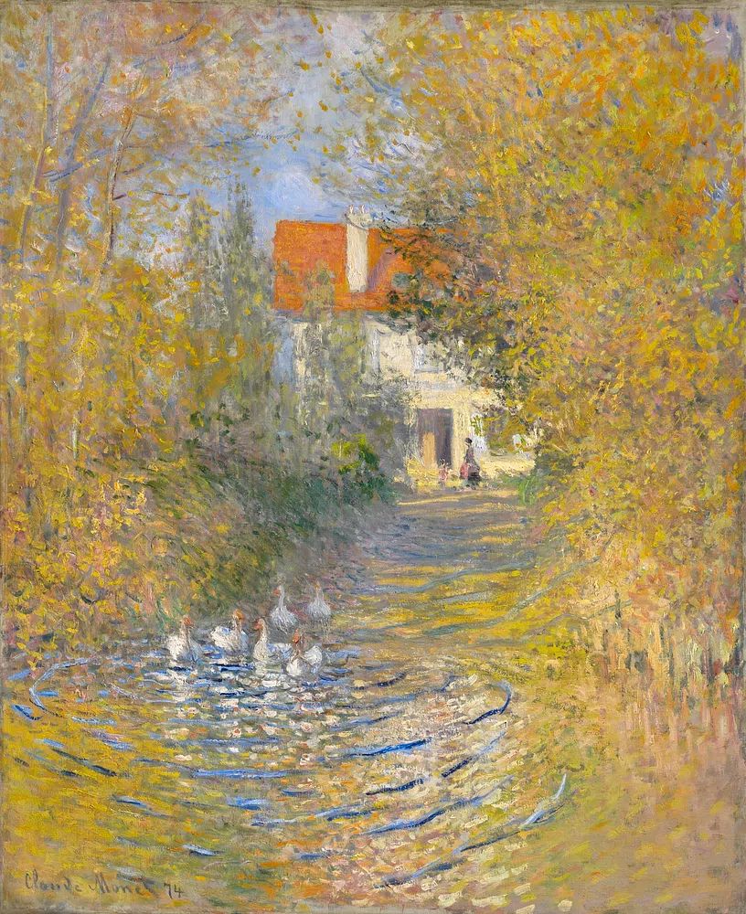 Autumn Landscape with Ducks — Fine Art Print. poster — fine-art art
