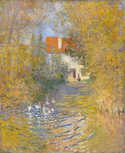 Autumn Landscape with Ducks — Fine Art Print. poster print