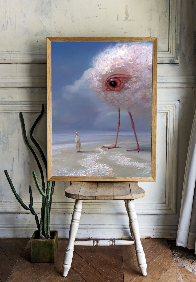 Whimsical Creature Encounter — Fine Art Print room preview