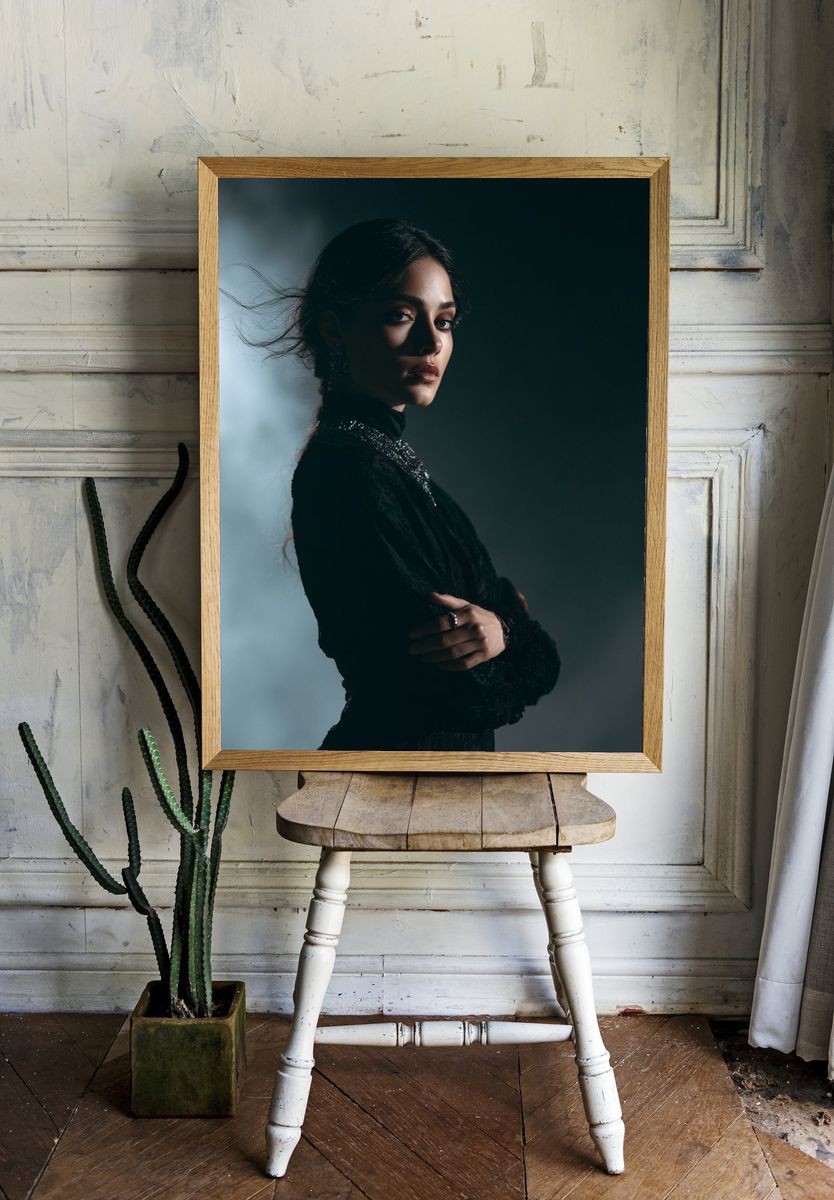 Moody Fashion Portrait Poster. — room view 1