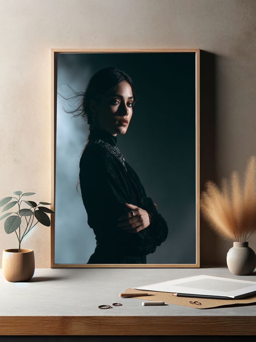 Moody Fashion Portrait Poster. — room view 2
