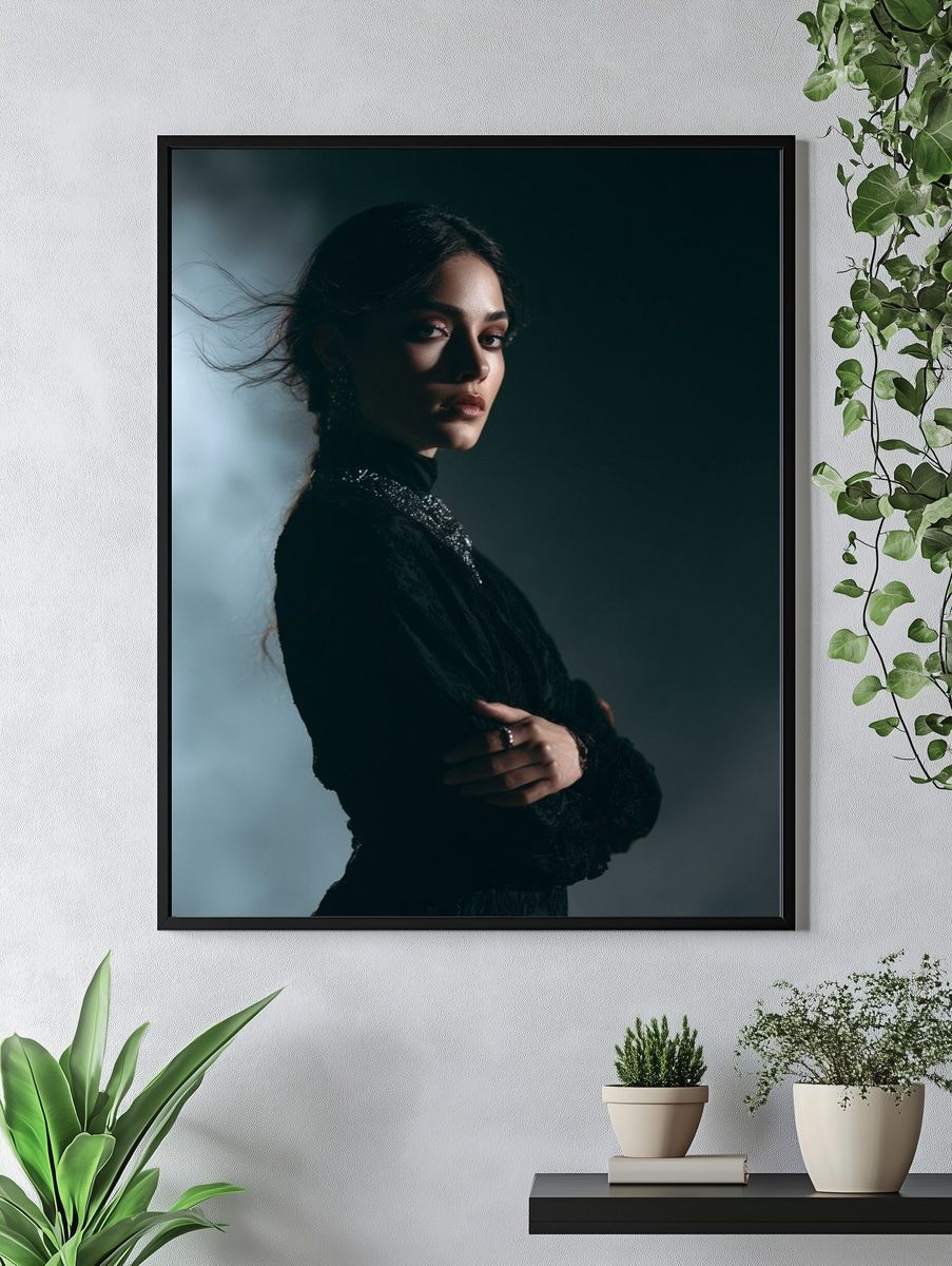 Moody Fashion Portrait Poster. — room view 4