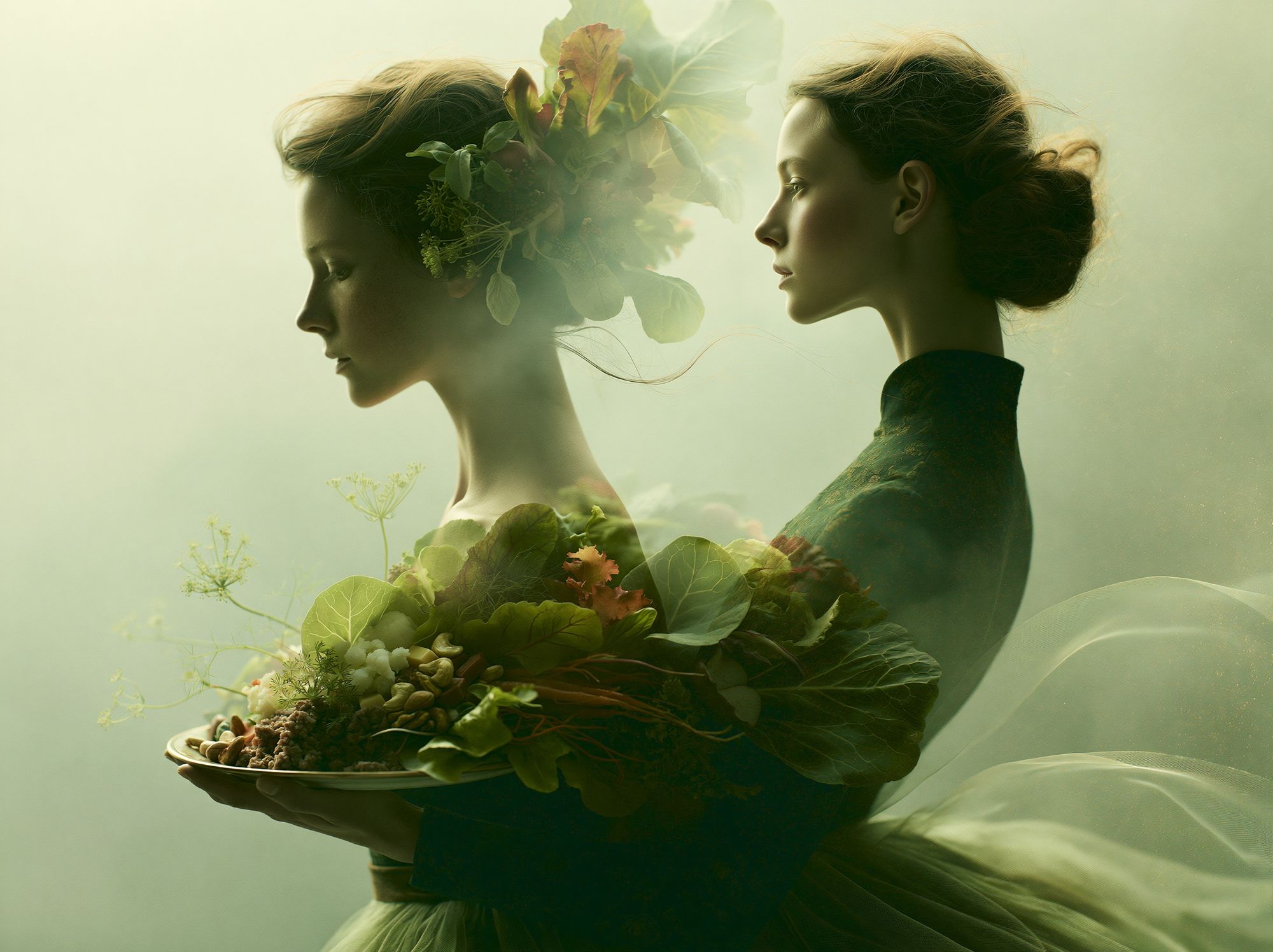 Botanical Dual Portrait Print. poster detail