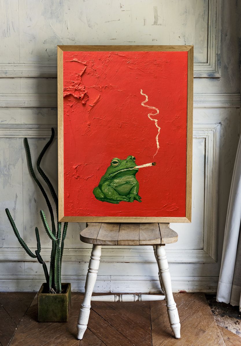 Smoking Frog Pop-Art Poster. — room view 1