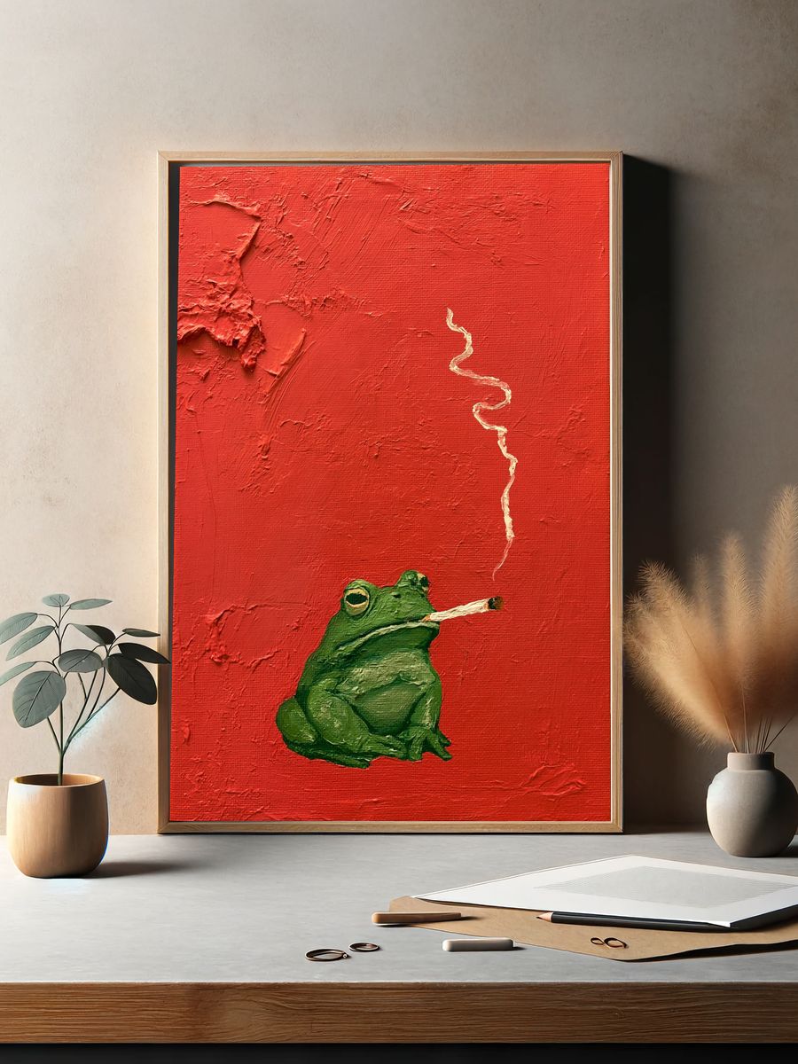 Smoking Frog Pop-Art Poster. — room view 2